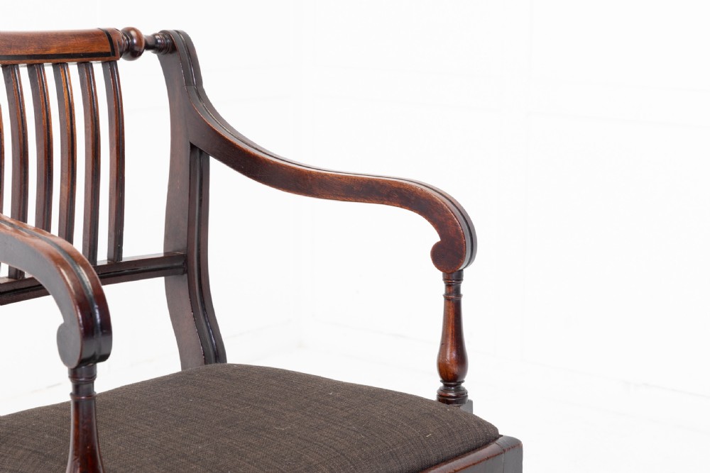 Pair of George III Regency Mahogany Elbow Chairs View IV