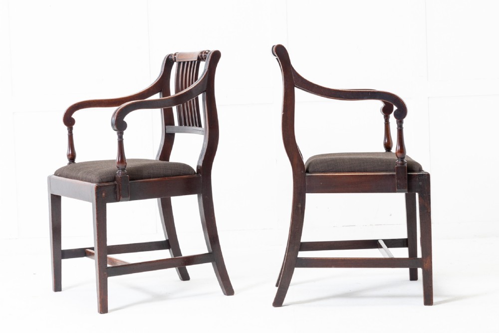 Pair of George III Regency Mahogany Elbow Chairs View VI