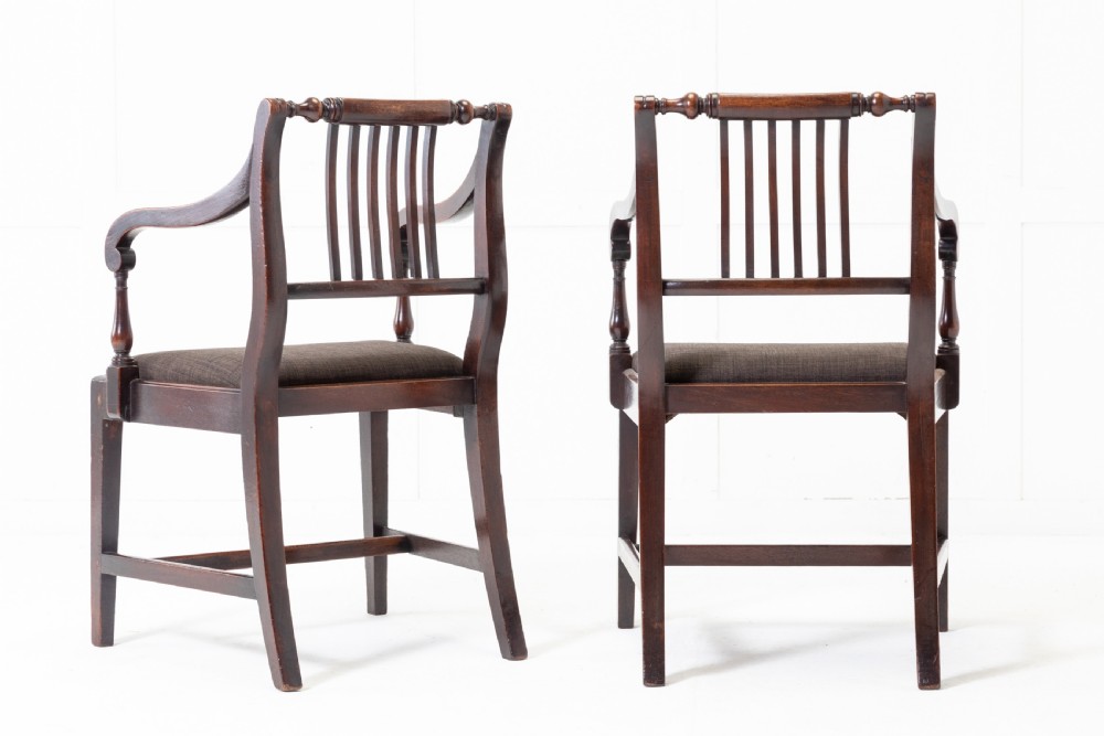 Pair of George III Regency Mahogany Elbow Chairs View VII