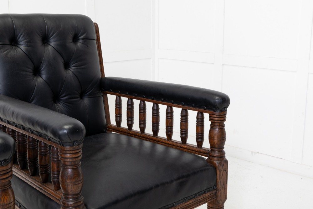 Pair of 19th Century Large Scale Oak Armchairs View III