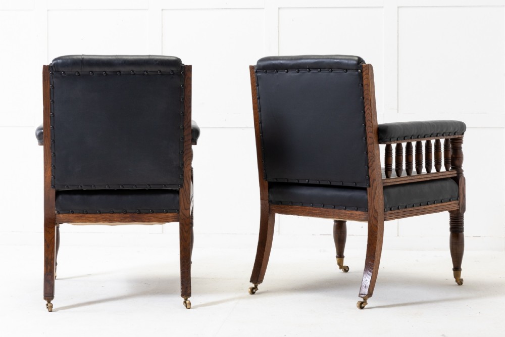 Pair of 19th Century Large Scale Oak Armchairs View VI