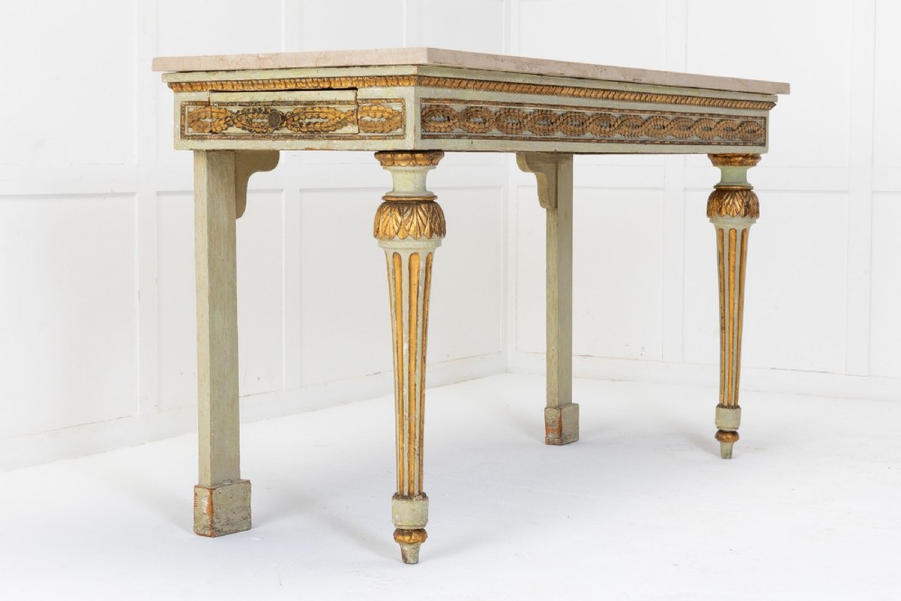 18th Century Italian Gilt and Paint Console Table