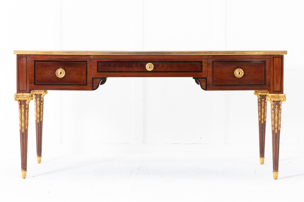 19th Century French Mahogany Bureau Plat View II