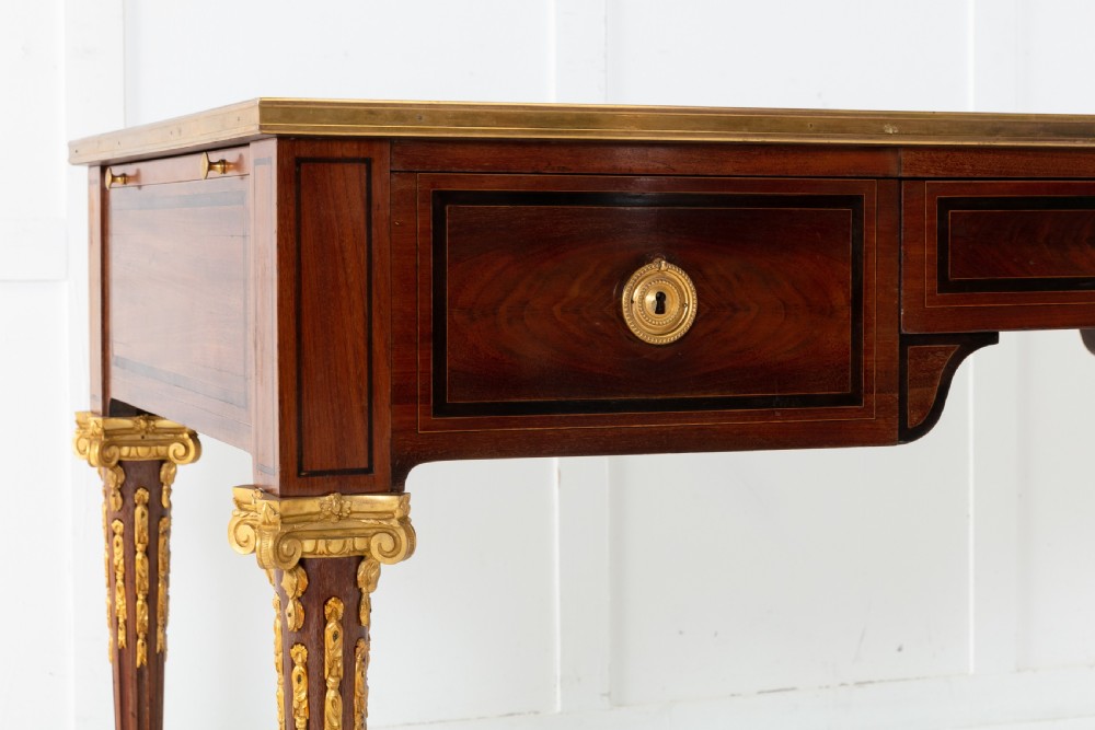 19th Century French Mahogany Bureau Plat View III