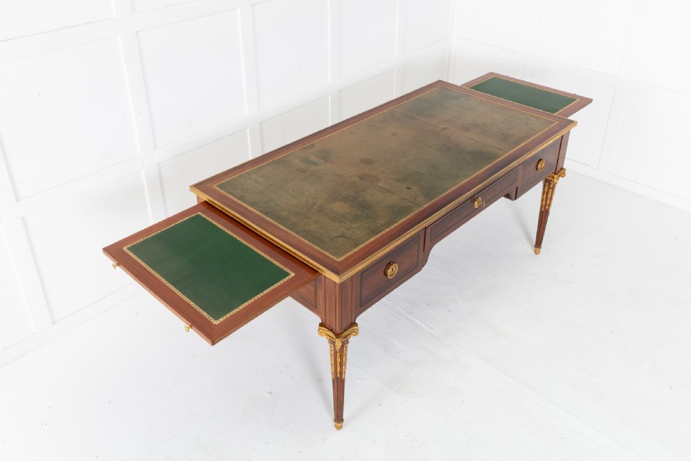 19th Century French Mahogany Bureau Plat View VI
