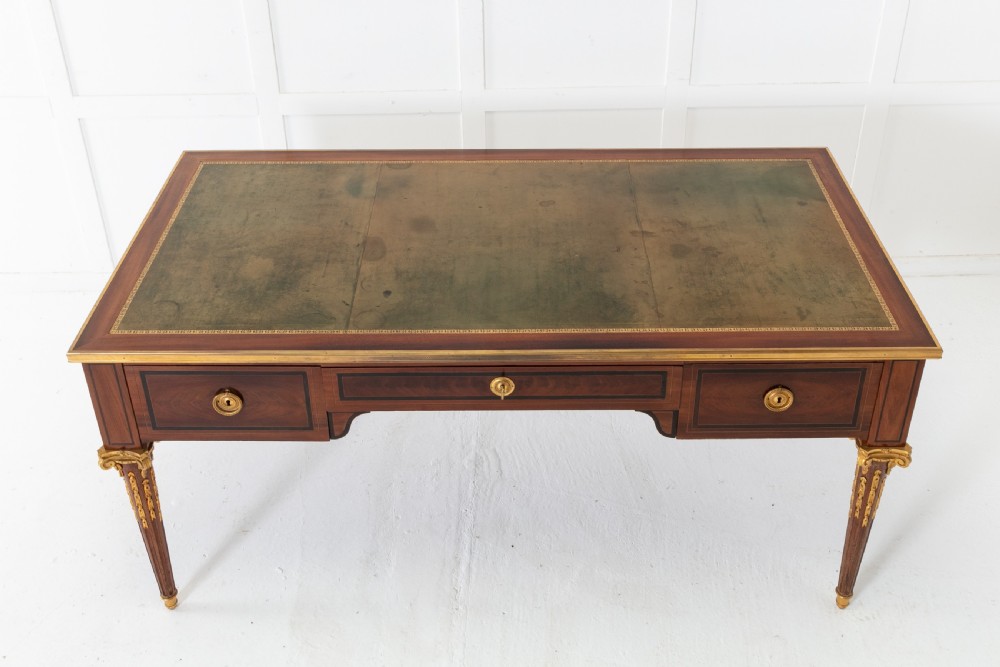 19th Century French Mahogany Bureau Plat View VII