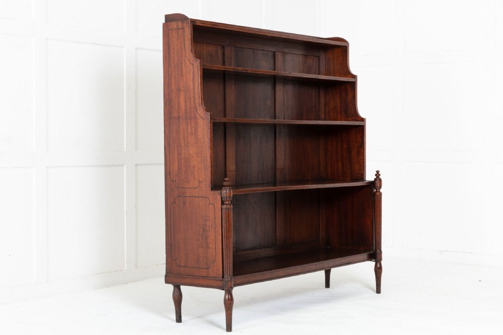Regency Mahogany Waterfall Open Bookcase (Attributed to Gillows)