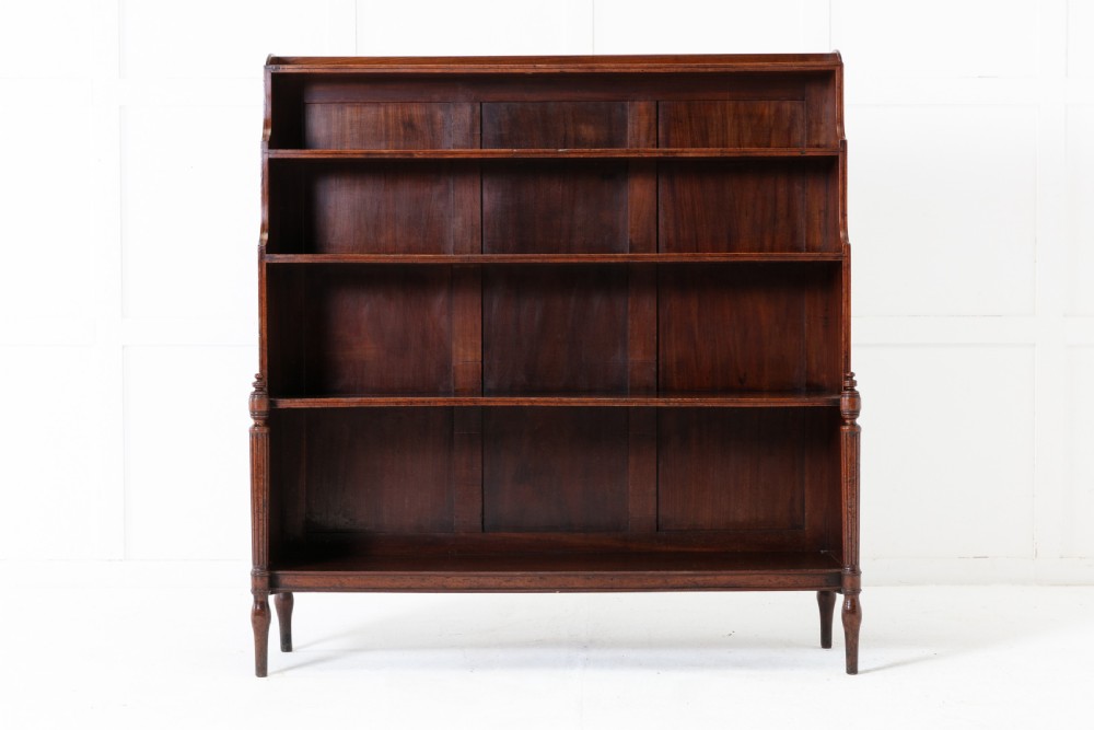 Regency Mahogany Waterfall Open Bookcase (Attributed to Gillows) View II
