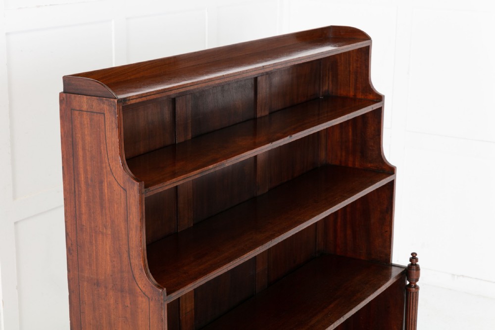 Regency Mahogany Waterfall Open Bookcase (Attributed to Gillows) View VI