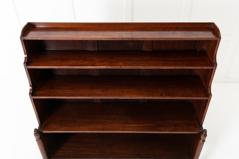 Regency Mahogany Waterfall Open Bookcase (Attributed to Gillows) View VII