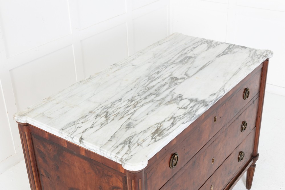 19th Century Yew Secretaire Commode with Marble Top View III