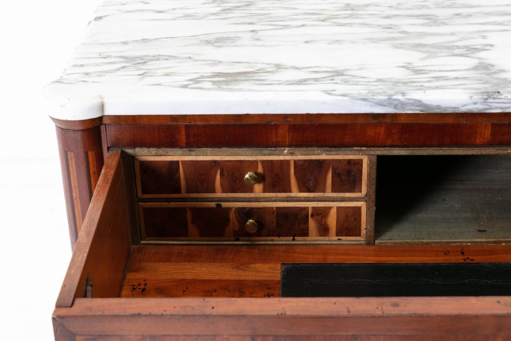 19th Century Yew Secretaire Commode with Marble Top View IV