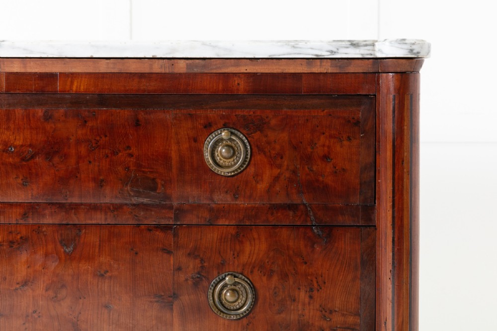 19th Century Yew Secretaire Commode with Marble Top View VI