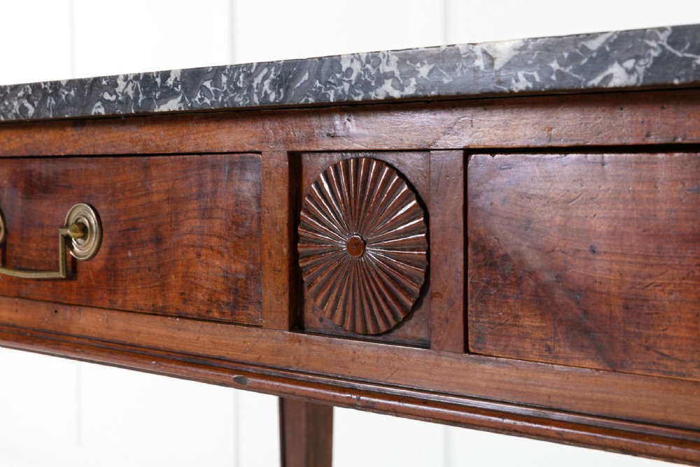 18th Century French Mahogany Serving Table with Marble Top View III