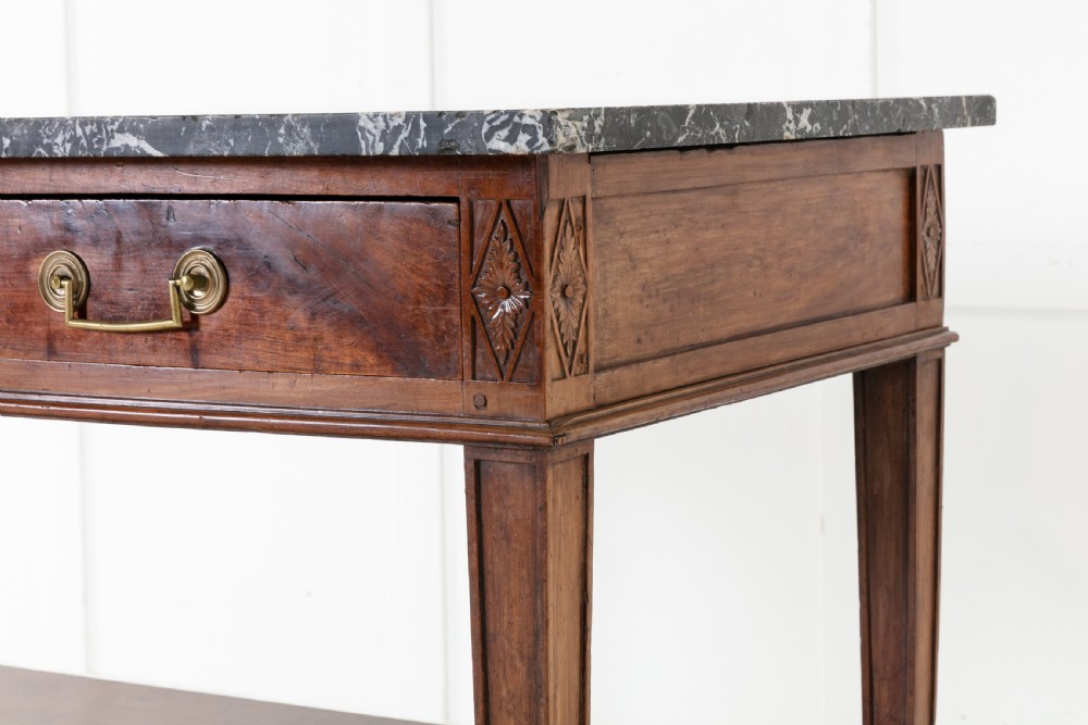 18th Century French Mahogany Serving Table with Marble Top View V