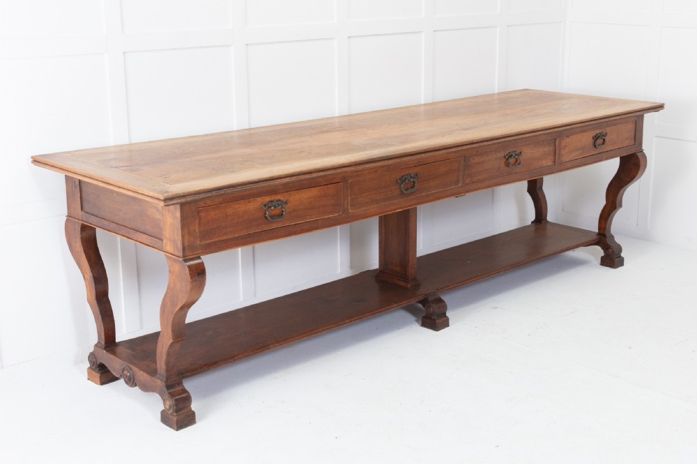 Monumental 19th Century French Walnut Drapers Table View III