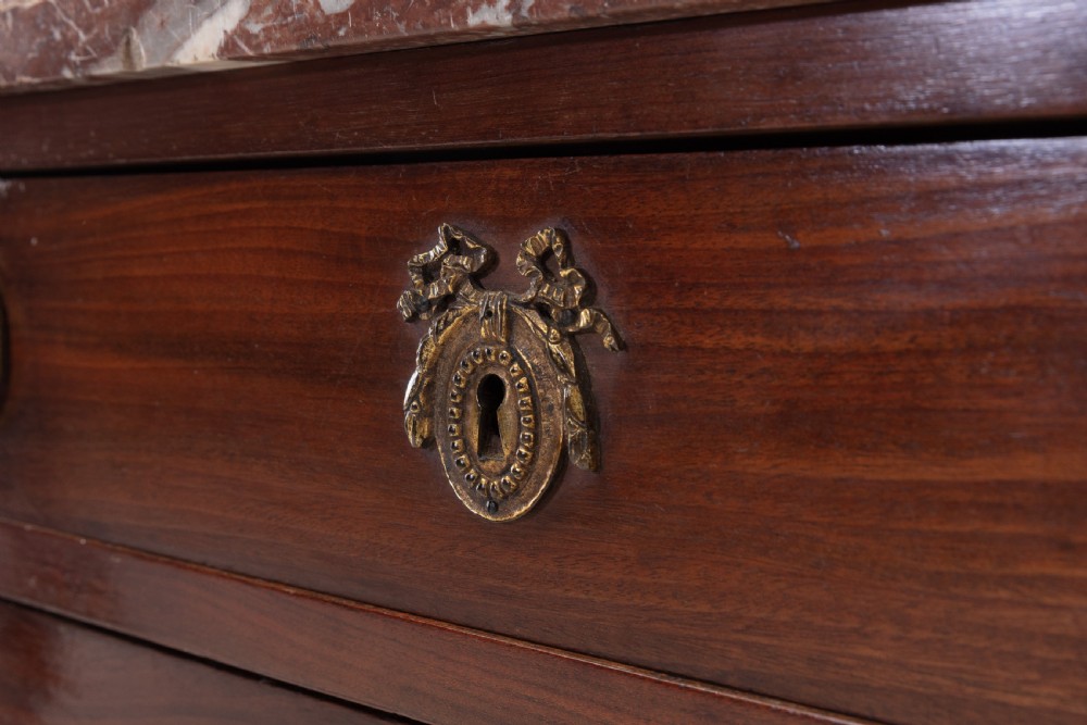 Pair of 19th Century French Mahogany Demi Lune Side Cabinets View VI
