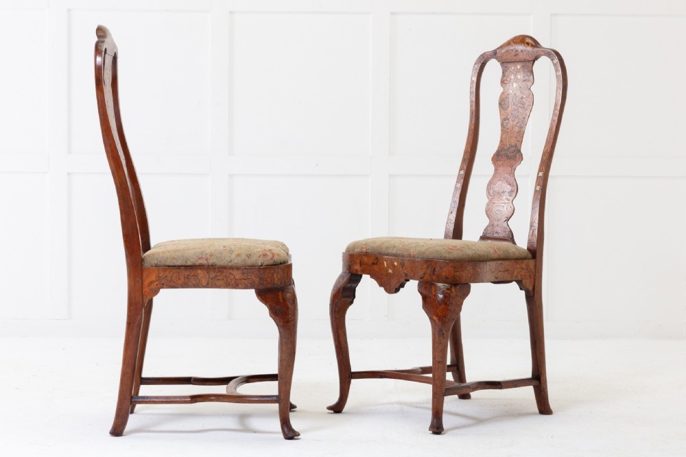 Pair of 18th Century Dutch Marquetry Side Chairs View II