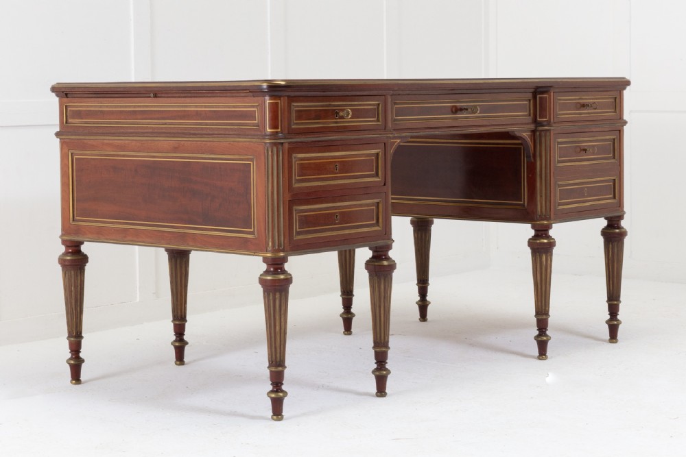 19th Century French Brass Inlaid Mahogany Desk View III
