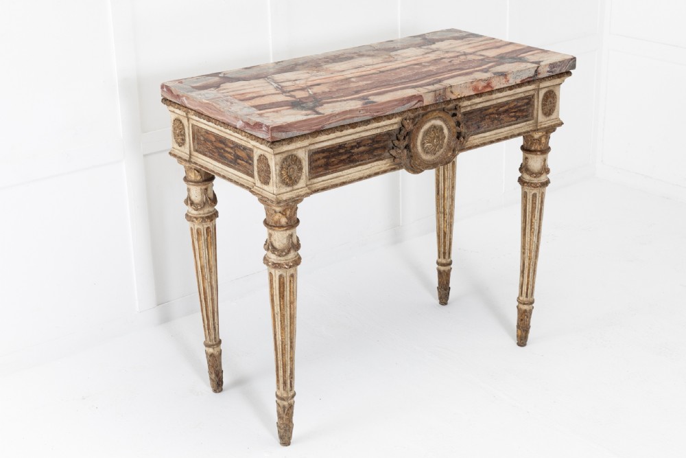 18th Century Italian Console Table with Marble Top