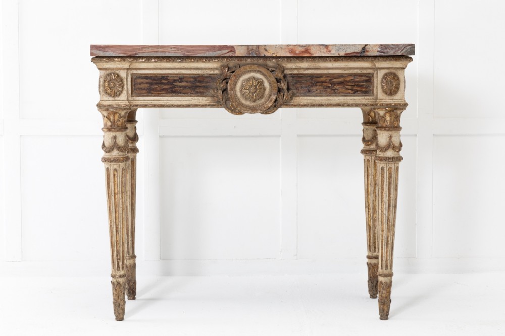18th Century Italian Console Table with Marble Top View II