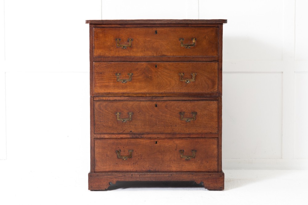 Early 19th Century English Teak Military Campaign Chest