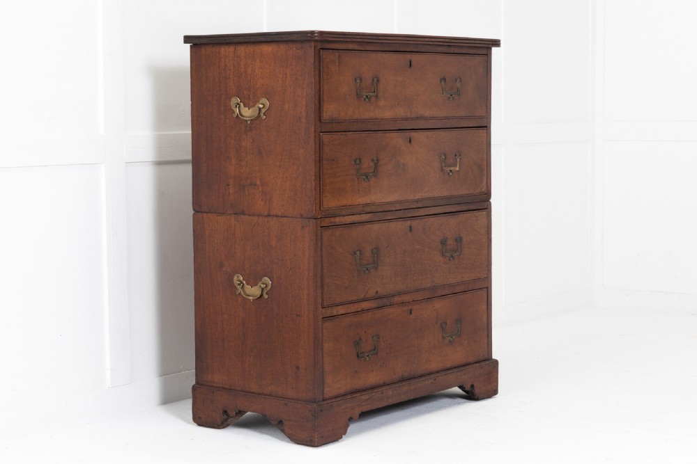 Early 19th Century English Teak Military Campaign Chest View II