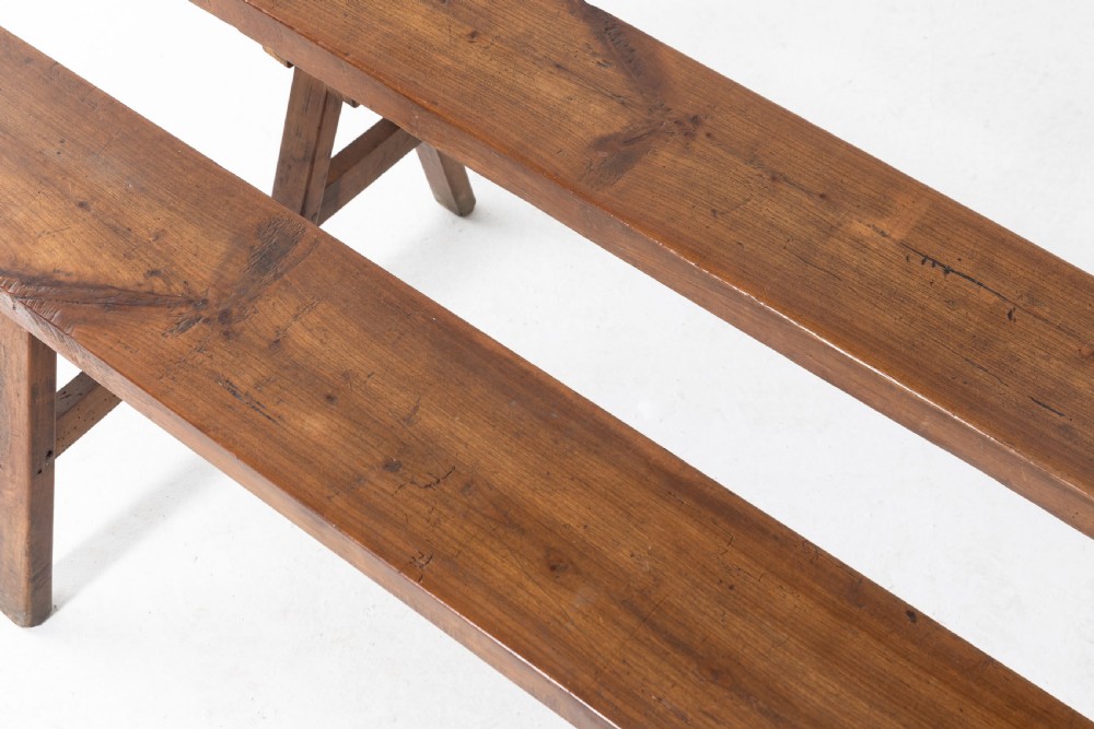 Pair of 19th Century French Walnut Benches View II