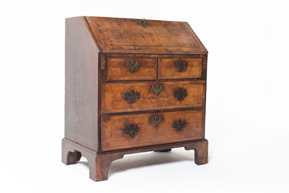 18th Century English George II Walnut Bureau View III