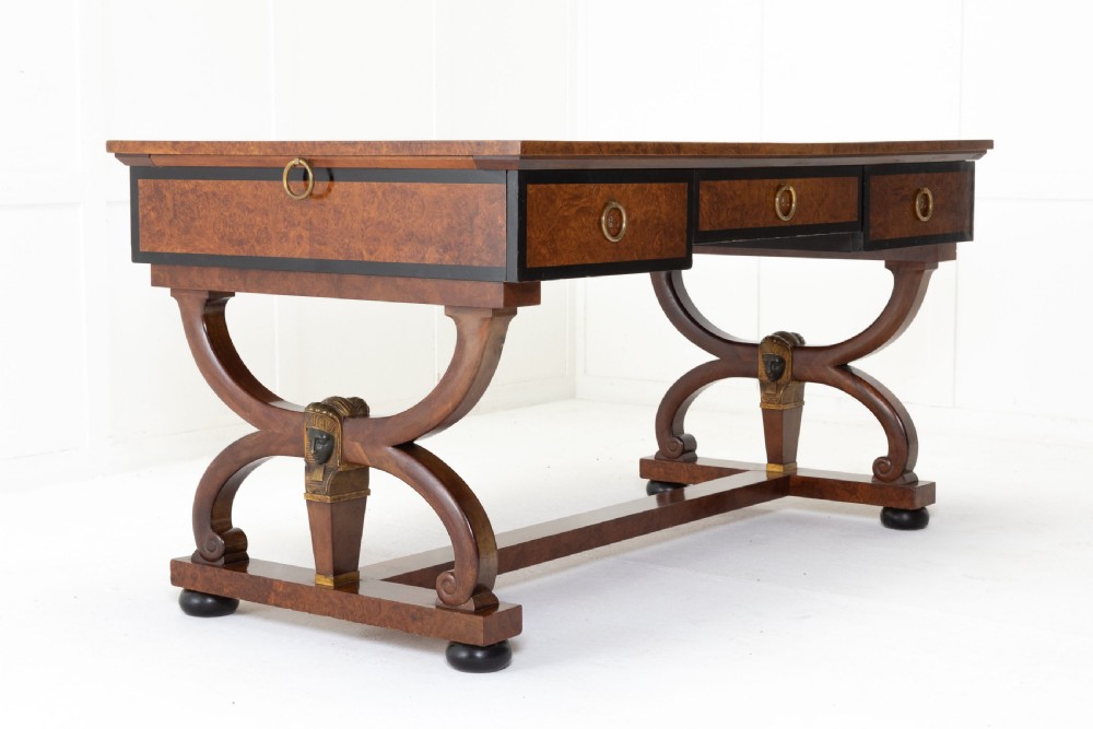 19th Century Walnut and Mahogany Bureau Plat by Mercier Frères