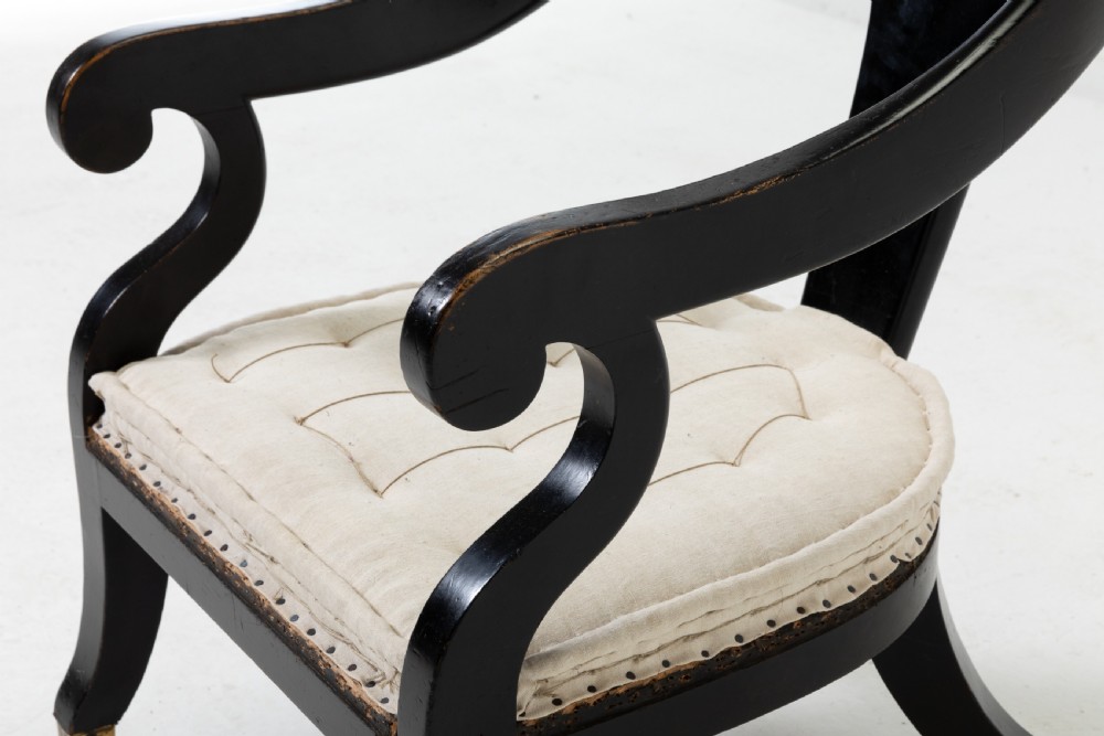 19th Century Regency Ebonised Armchair View II