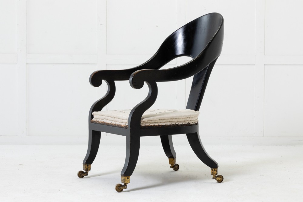 19th Century Regency Ebonised Armchair View IV