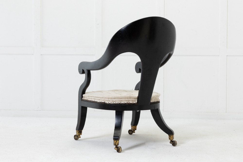 19th Century Regency Ebonised Armchair View VI