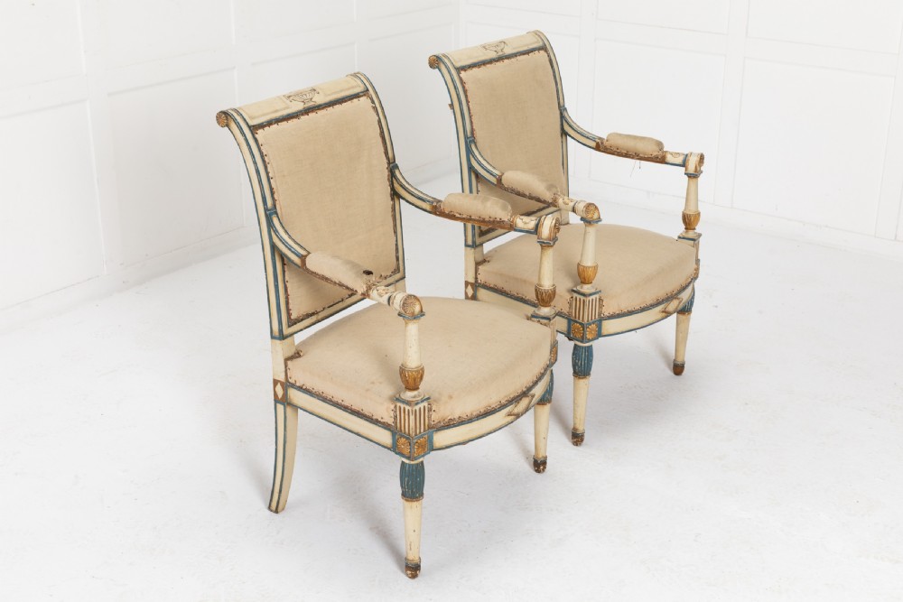 Pair of Small French Painted Chairs View II