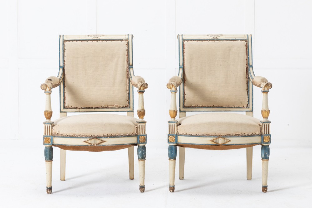 Pair of Small French Painted Chairs View IV