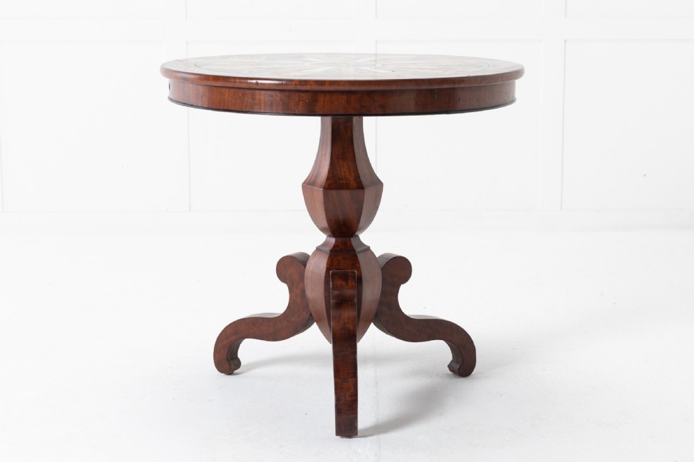 19th Century French Mahogany Guéridon with Specimen Marble Top View II