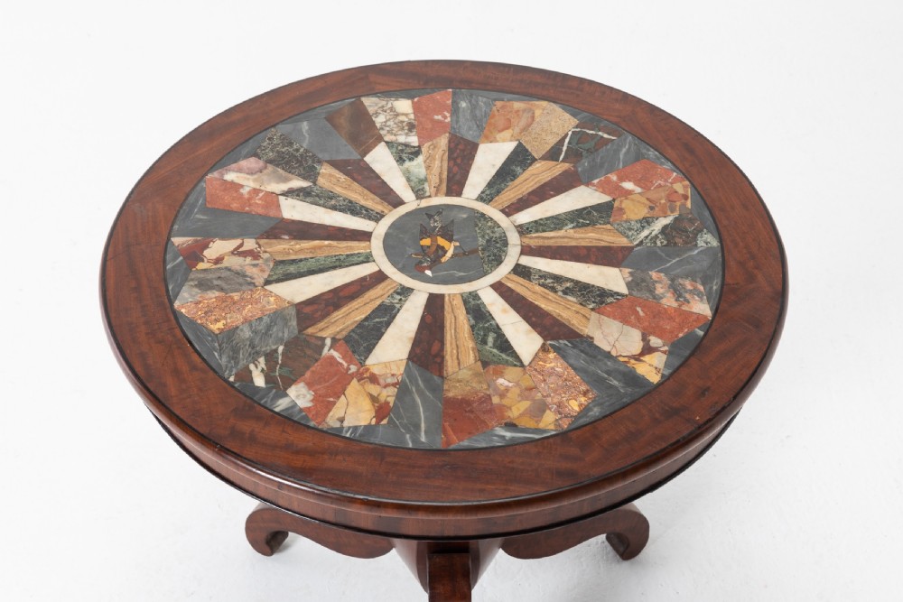 19th Century French Mahogany Guéridon with Specimen Marble Top View III