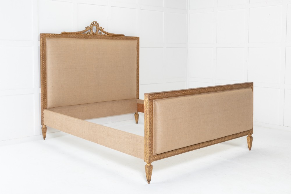 19th Century French Gilt Bedstead