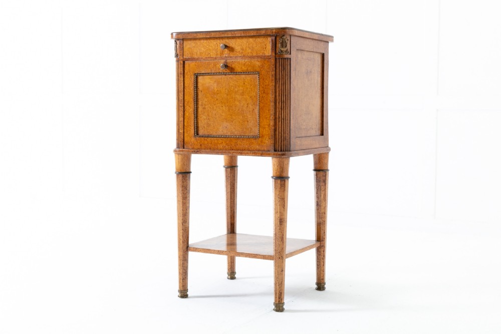 19th Century Burr Wood Bedside Cupboard