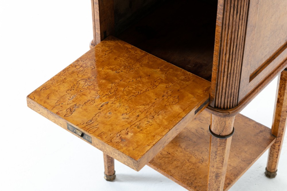 19th Century Burr Wood Bedside Cupboard View V