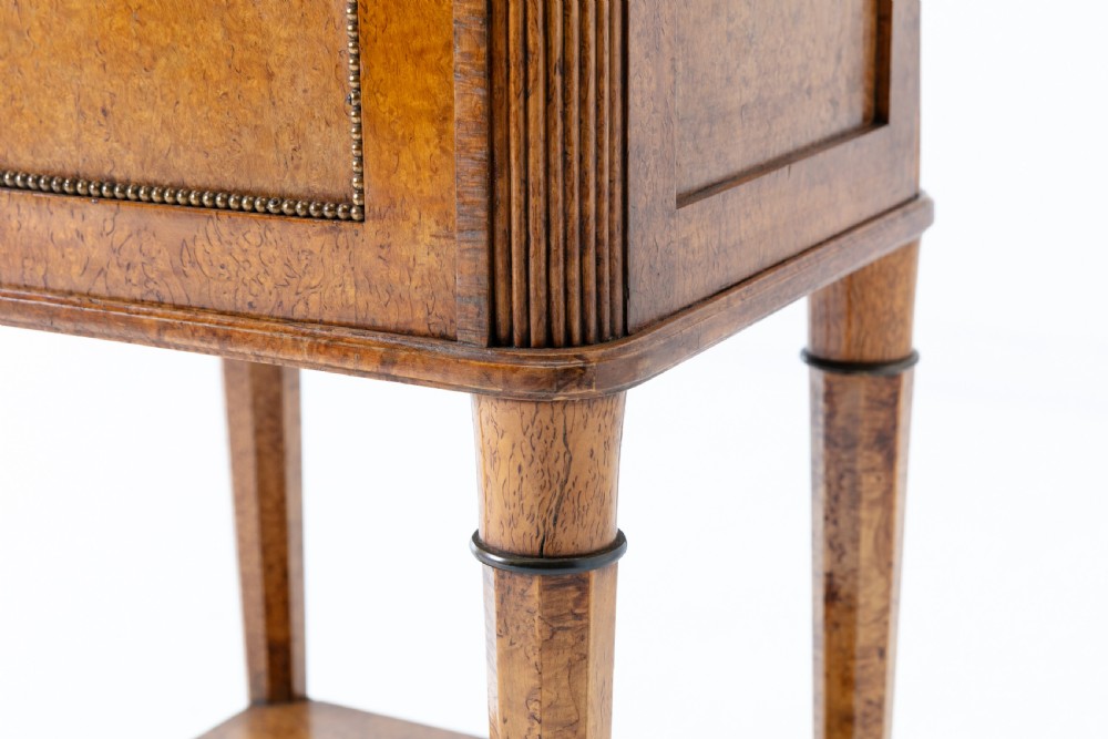 19th Century Burr Wood Bedside Cupboard View VI