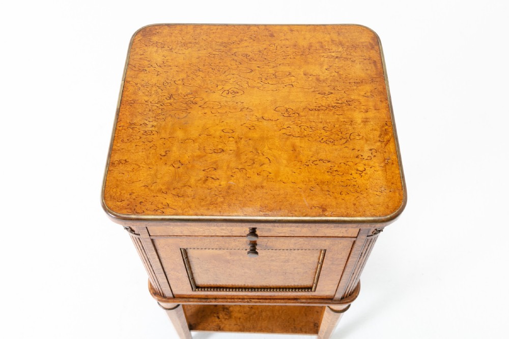 19th Century Burr Wood Bedside Cupboard View VIII