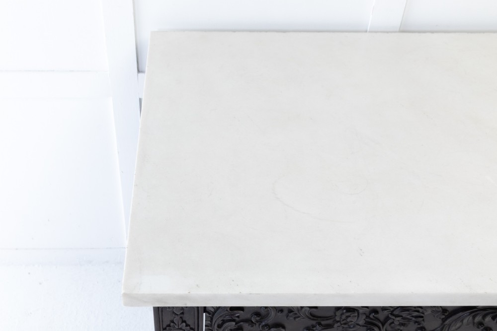 Large Pair Of Important Early 19th Century Chinese Hardwood Marble Top Console Tables View IV