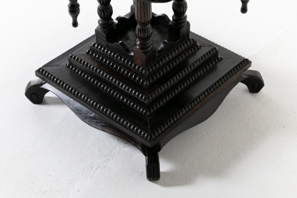Anglo Indian Specimen Wood Table Circa 1900 View IV
