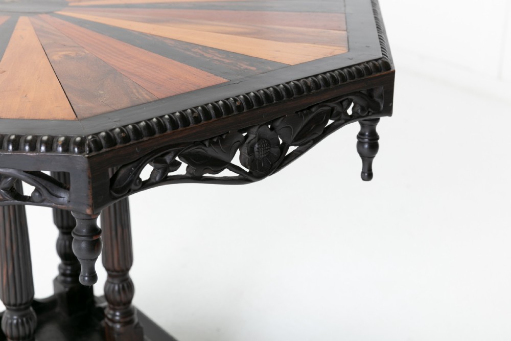 Anglo Indian Specimen Wood Table Circa 1900 View V