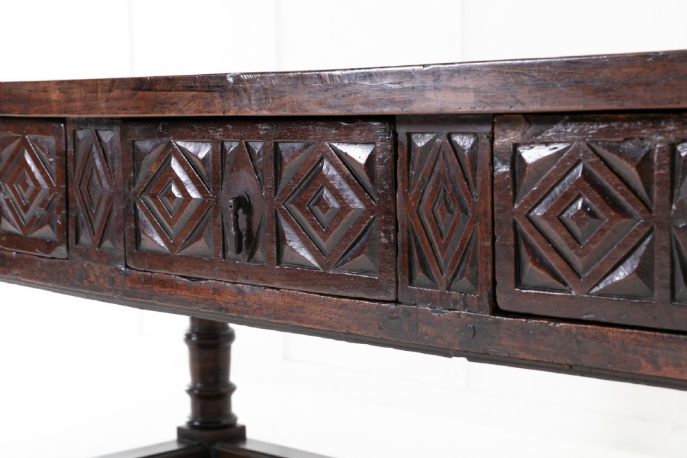 17th Century Spanish Provincial Carved Walnut Side Table View III