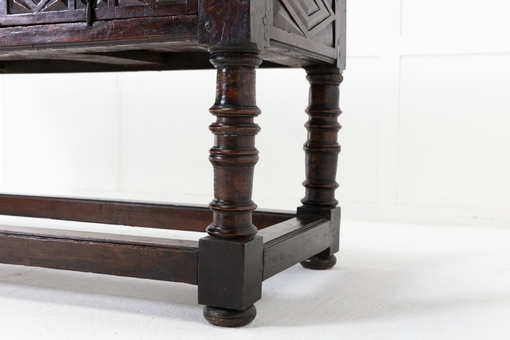 17th Century Spanish Provincial Carved Walnut Side Table View V