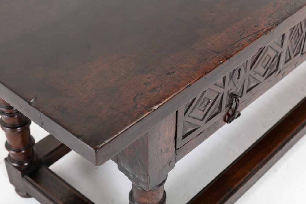 17th Century Spanish Provincial Carved Walnut Side Table View VII
