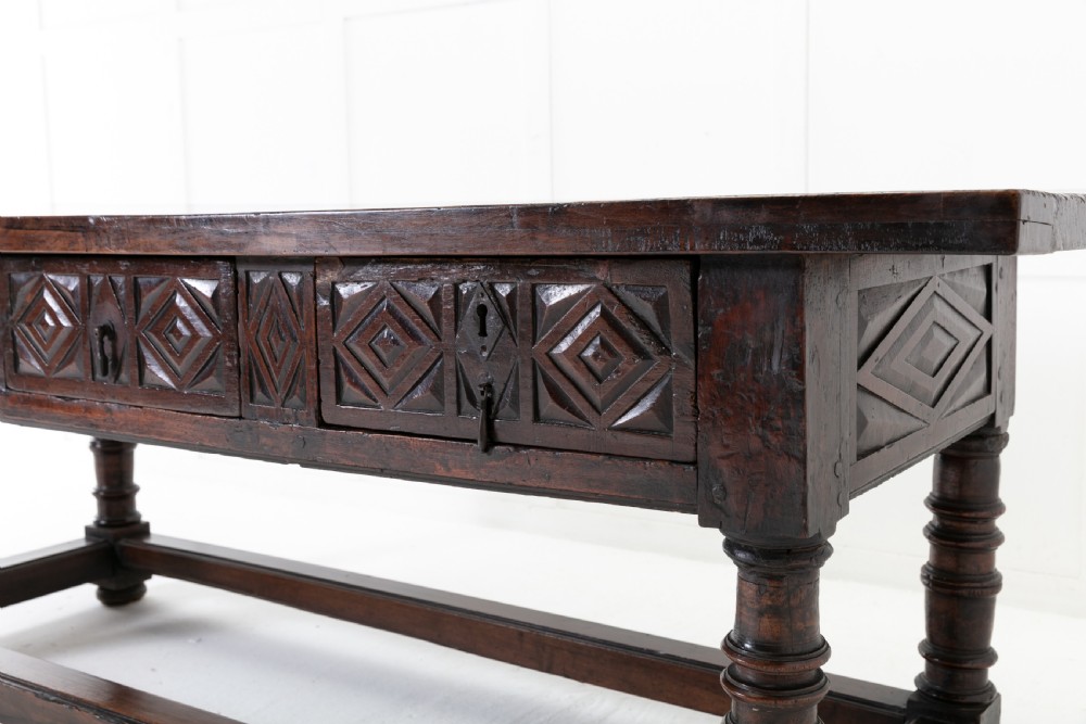 17th Century Spanish Provincial Carved Walnut Side Table View VIII