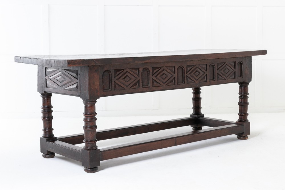 17th Century Spanish Provincial Carved Walnut Side Table View IX
